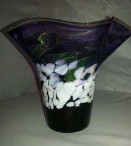 Stone and Glass Wavy Vase