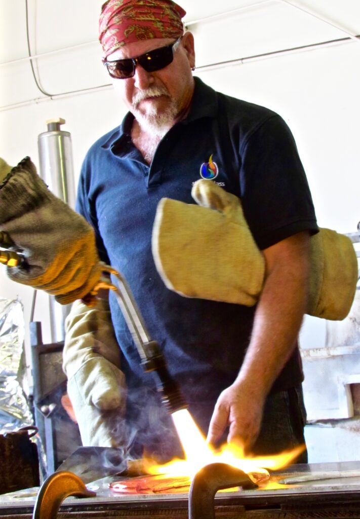 casting with torch Stone and Glass